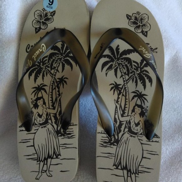 Women's Cruel Girl Hula Flip Flops Size 6 - Picture 2 of 8